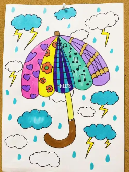 儿童雨伞绘画图片儿童雨伞绘画图片米奇