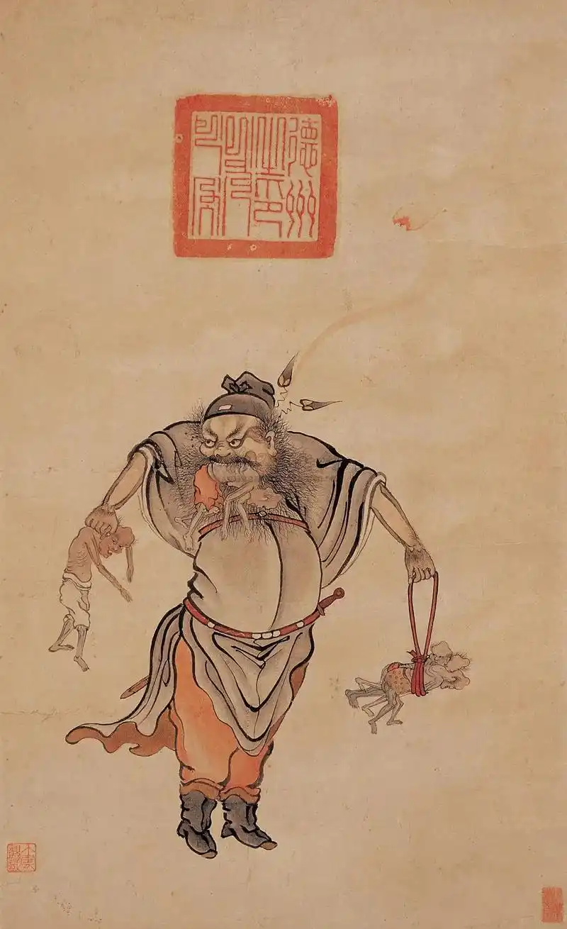 画圣吴道子钟馗捉鬼图 - 抖音