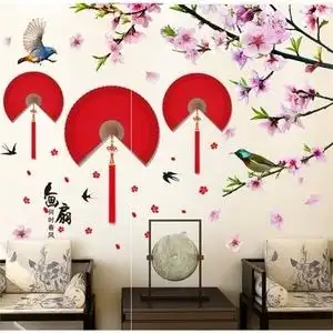 3d立体墙贴墙花卧室房间装饰品贴画墙画壁画温馨墙纸自粘三月桃花