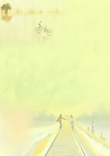 单车恋人情书信纸背景