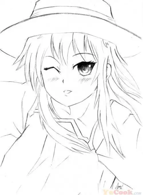 人物简笔画 动漫素描-铅笔画动漫女生简笔画可爱简单卡通人物女生可爱