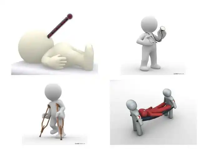 ppt模板素材系列小白人3-生病