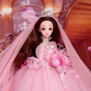 中国工厂供应商批发价格1/3 60厘米高品质结婚娃娃礼服公主娃娃玩具