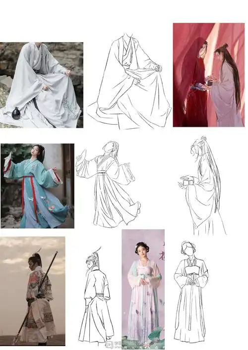 古风插画之布料皱褶的画法