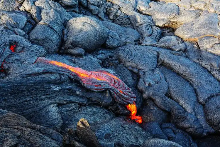 岩浆夏威夷大岛上的熔岩流