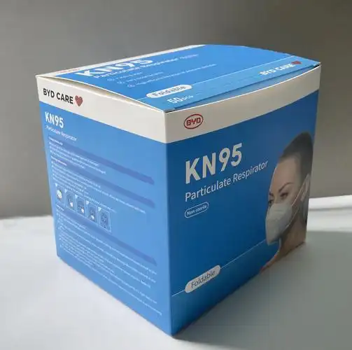 源头工厂生产kn95口罩包装盒50只装口罩彩盒现货口罩包装盒定做