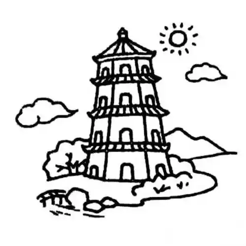 西湖简笔画 西湖简笔画 儿童