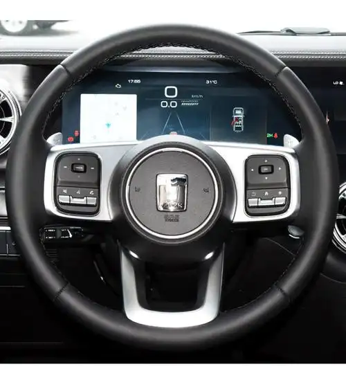 富起 适用于长城坦克300方向盘套汽车手缝把套赛博真皮全包改装城市版