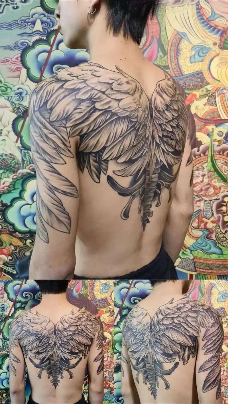天使翅膀满背完成.