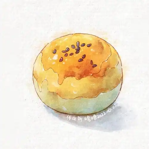 蛋黄酥晓白若冲水彩团练作业