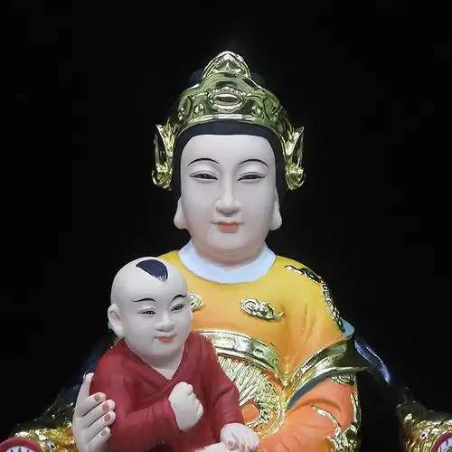 送子娘娘神像送子娘娘求子彩色树脂十二老母16寸注生娘娘佛像