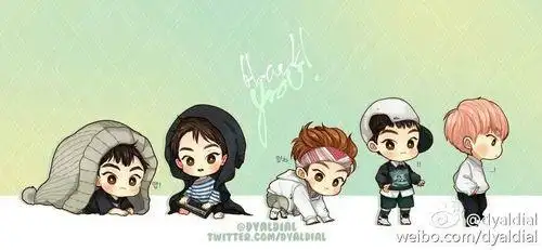 exo卡通萌图简笔画12个人