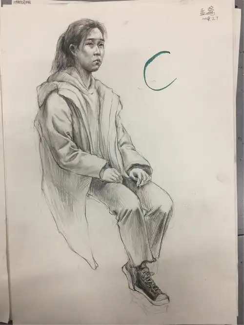 2月8日新生团b组全身像写生测试.