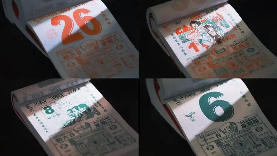 2022年日历老黄历翻页_3840x2160_高清视频素材下载(编号:6681898)