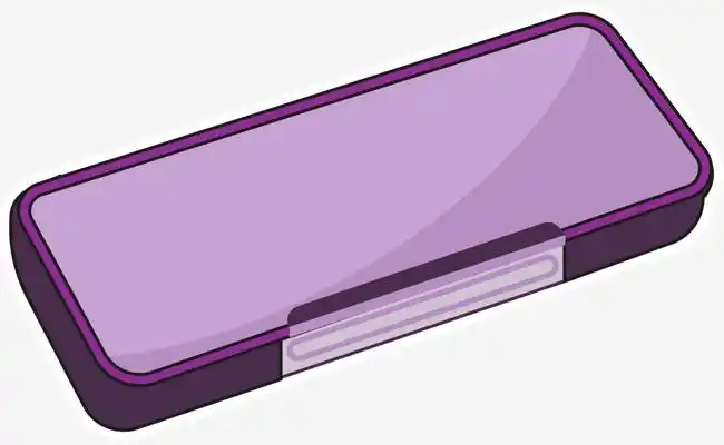 紫色长方体矢量卡通文具盒