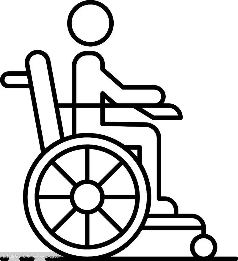 男人在轮椅图标轮廓风格