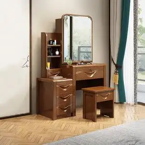 现代中式实木梳妆台实木化妆台卧室梳妆台简约经济型小户型化妆桌