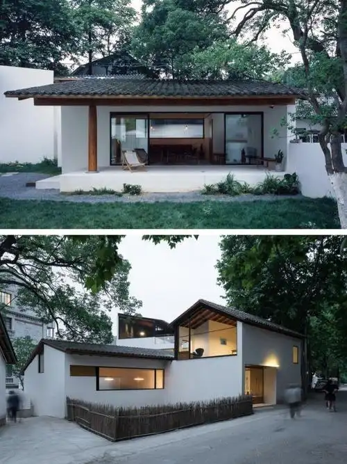 溪边美丽景色民宿建筑设计