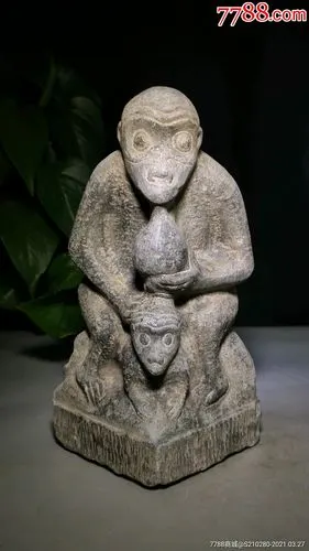 辈辈封侯精美小石猴造型独特石质坚硬雕刻精致寓意极好