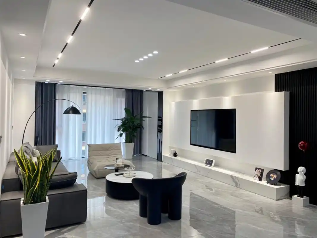 客厅分享|双眼皮吊顶 无主灯设计 附尺寸99 我家原始层高2.