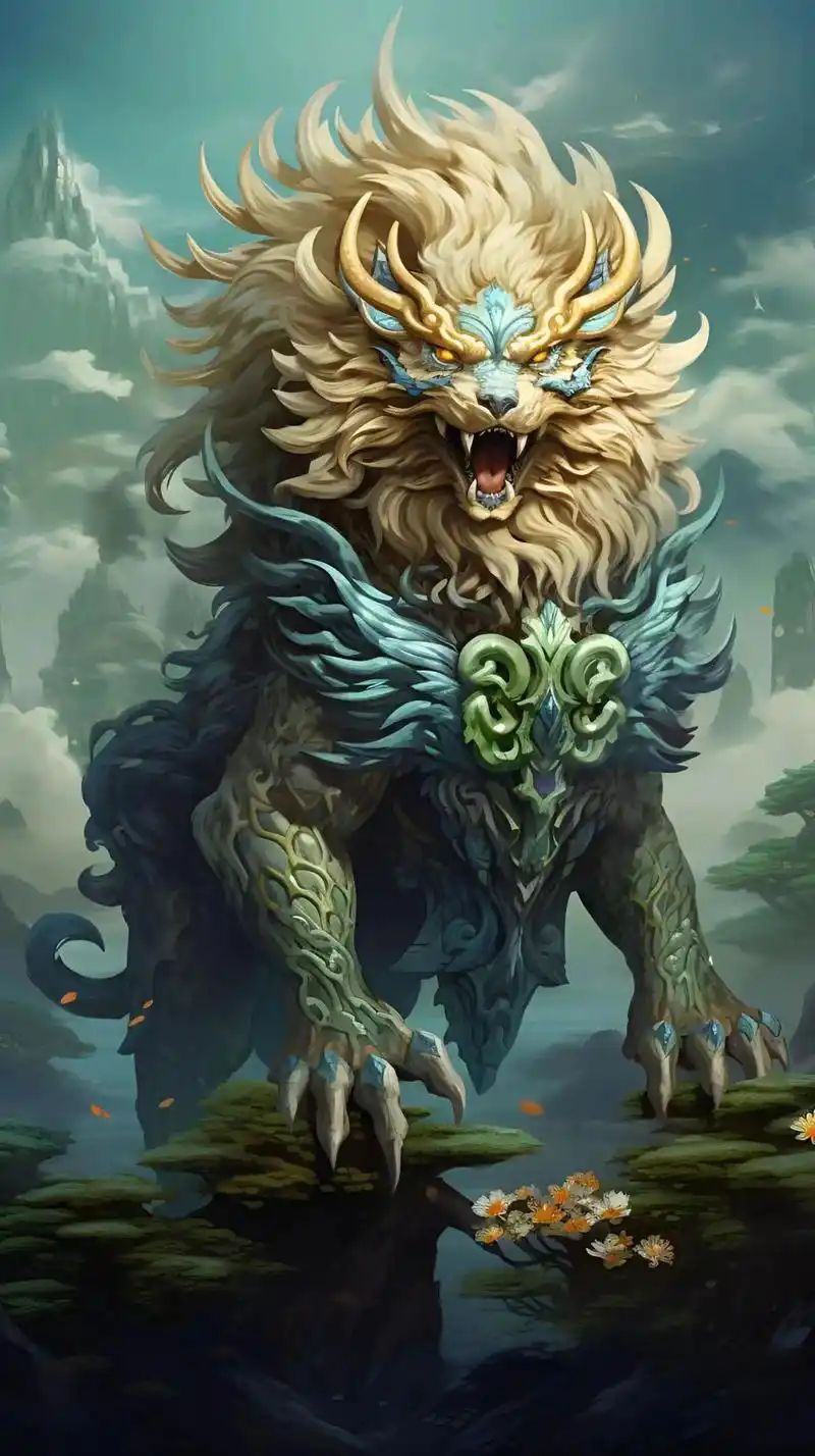 在《山海经》中,麒麟是一种智慧的神兽.它的形象独特,身姿优雅 - 抖音