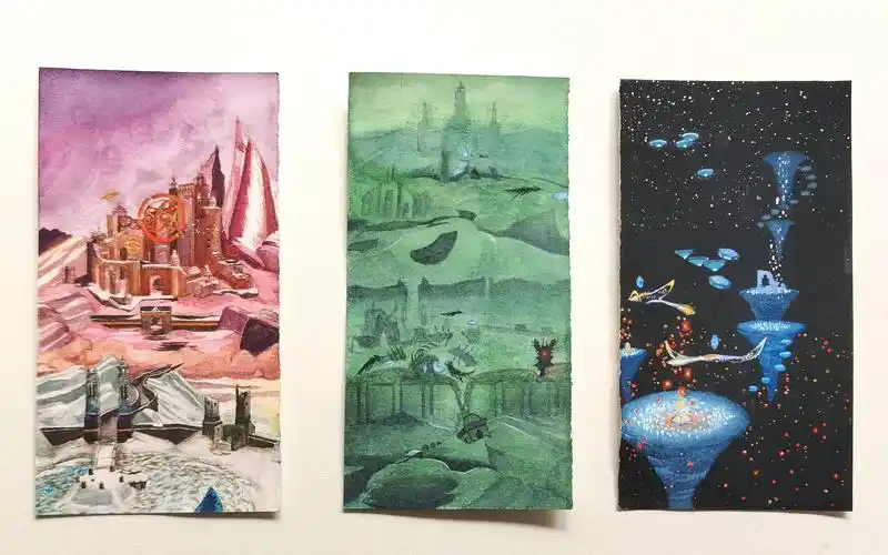 水彩sky光遇游戏场景手绘霞谷血兔の茶会