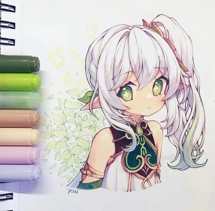 适合临摹的马克笔人物插画 by yoaihime #抖音图文 - 抖音