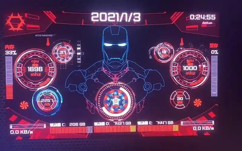 钢铁侠 aida64 信息面板主题