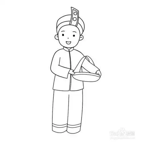 壮族男孩卡通简笔画