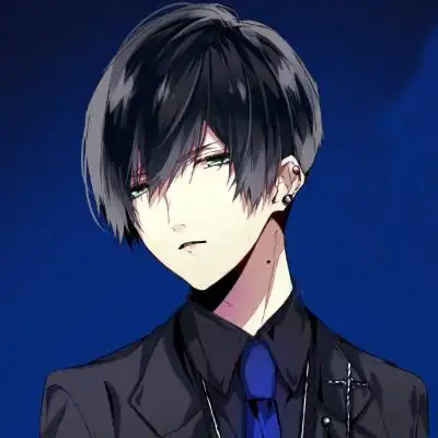 黑耳钉西装帅哥冷酷头像