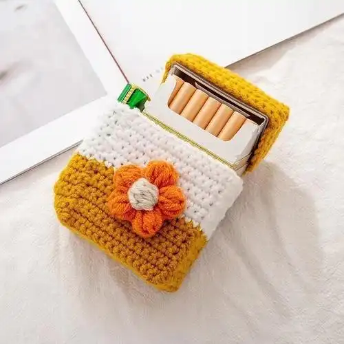 网红表白礼物手工编织烟盒套毛线diy材料包针织送男友女抖音同款冰条