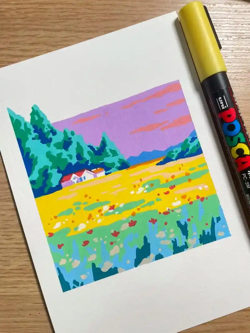 丙烯马克笔|春光好,含步骤.春天到了,你们那里花儿开了吗?  - 抖音