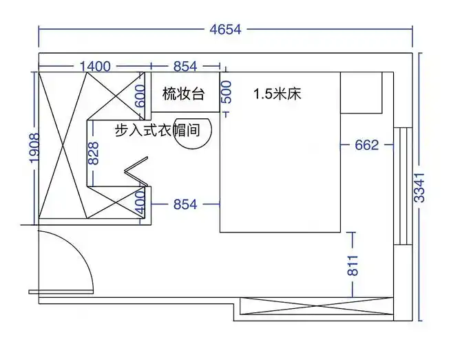 救救孩子吧,请问这个次卧可以做衣帽间吗,标好了尺寸