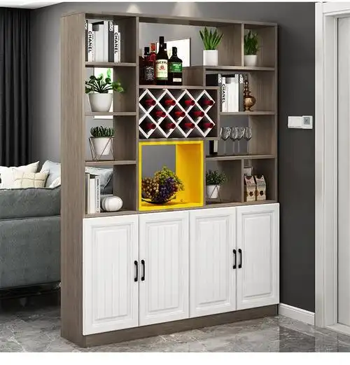 阳春沐酒柜客厅玄关柜一体储物柜生态板欧式入户隔断柜装饰屏风间厅柜