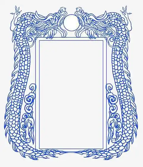 创意中国风龙纹边框元素