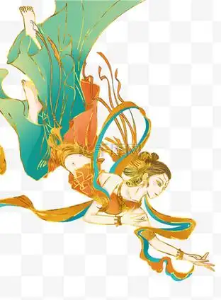 敦煌壁画飞天仙女国潮古典动图gif个人vip和企业vip免费下载免抠元素