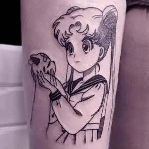 超可爱美少女战士纹身贴防水女持久猫网红ins风仿真黑白纹身贴纸