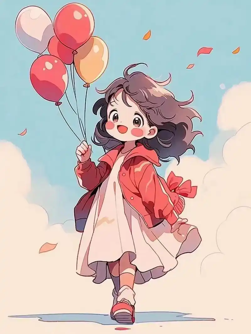 可爱风|卡通气球女孩头像