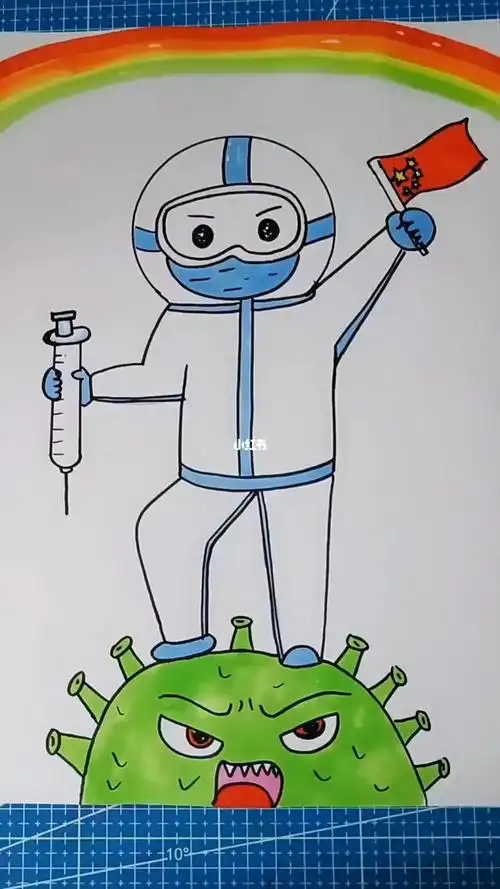 简笔画教程用一个胶带画可爱的白衣天使