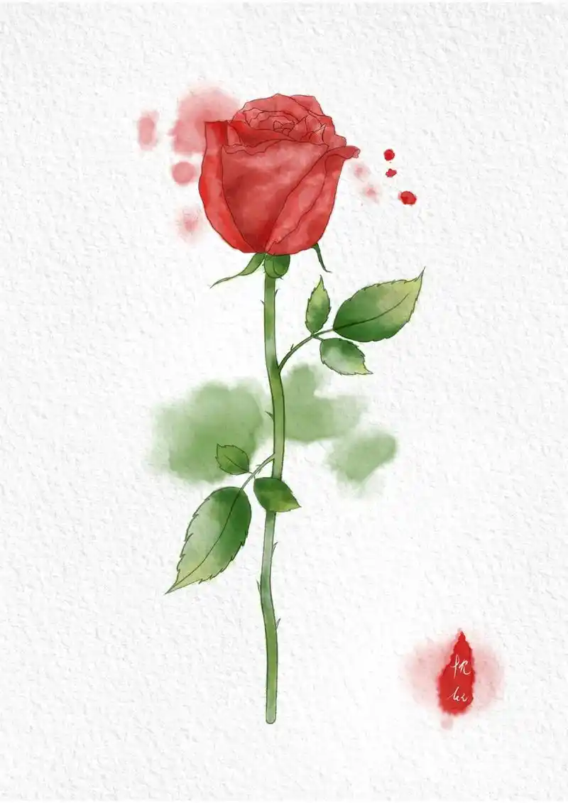 简单水彩风绘画临摹作品非原创