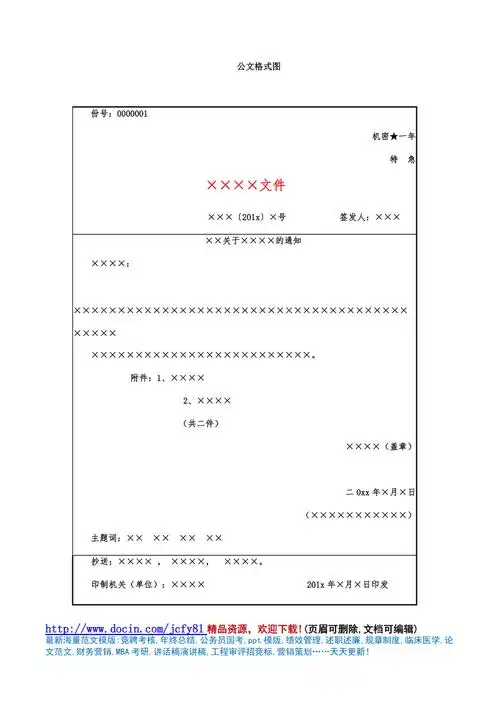 行政公文格式图范本模板