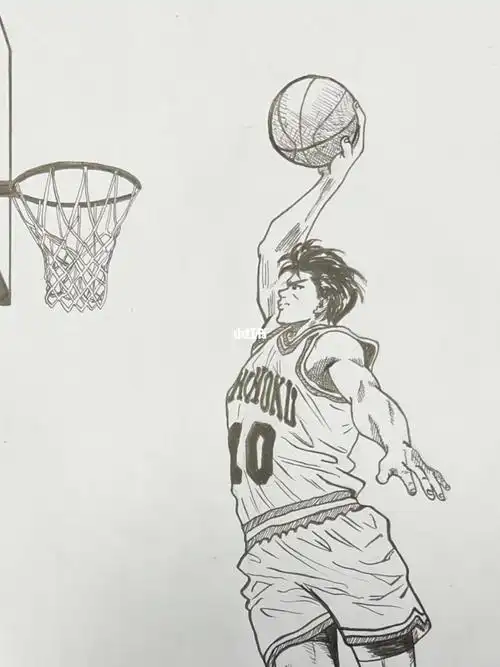 试一下新的模板#手绘  #临摹#灌篮高手  #篮球飞人#樱木花道#画画的