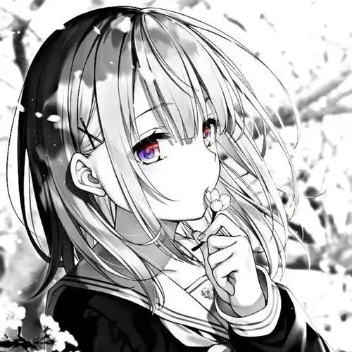 暗黑风格黑白女生动漫头像