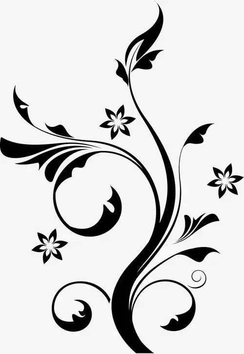 花绿色手绘牵牛花花藤png