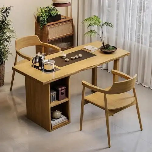 曼莎佳人阳台茶桌椅组合新中式木极简禅意茶台现代简约家用小户型