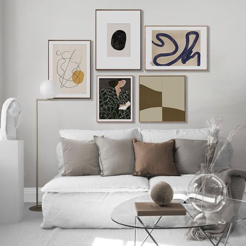 北欧小众照片组合装饰画挂画现代简约客厅沙发背景墙现代装饰画