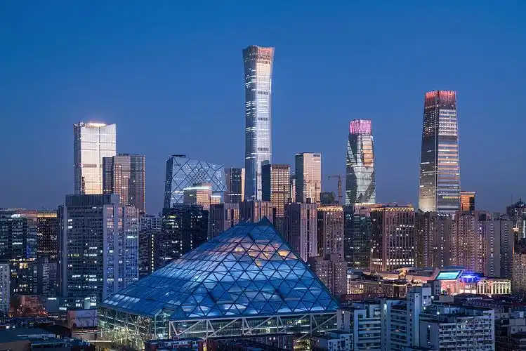 北京cbd国贸天际线图片素材
