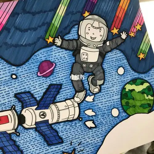 马克笔手绘92天宫一号_手绘_马克笔_儿童画_母婴_婴童用品