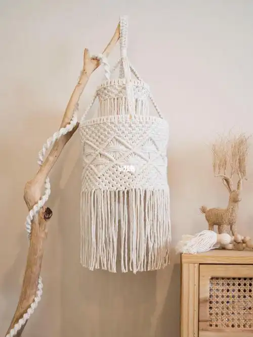 macrameins手工编织台灯灯罩波西米亚风