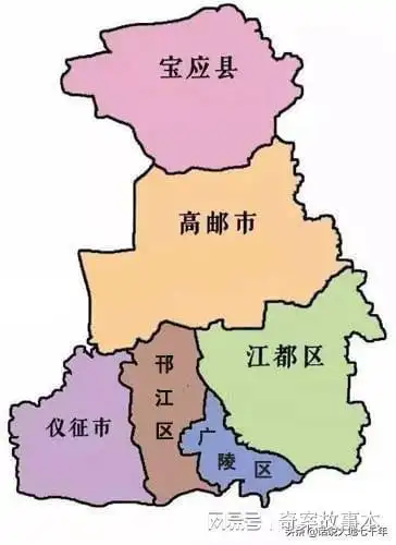 现在的扬州市城区,包括三区,北为江都区,南为广陵区,由历朝历代的江都